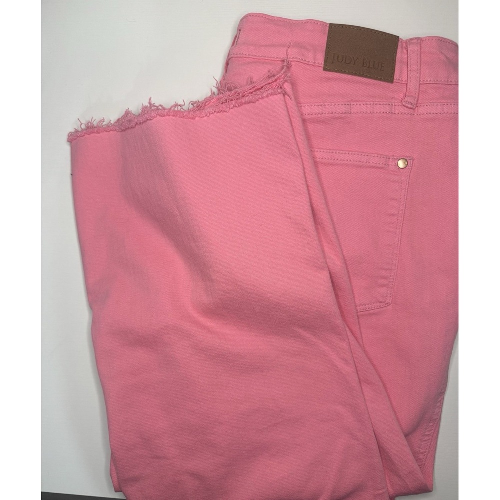 Judy Blue Plus 20W Pink Straight High Rise Garment Dyed Denim Jeans 5-Pocket